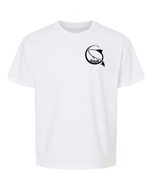 YOUTH SOFT STYLE TEE IN WHITE WITH BLACK INK