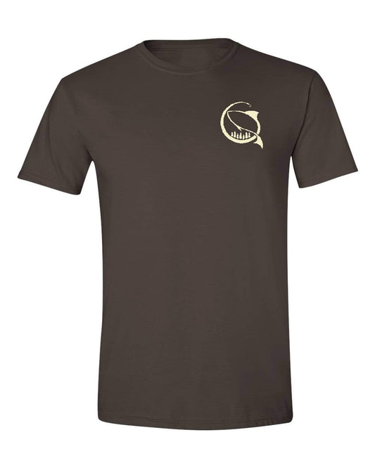 MENS SOFT STYLE TEE IN CHOCOLATE WITH CREAM INK